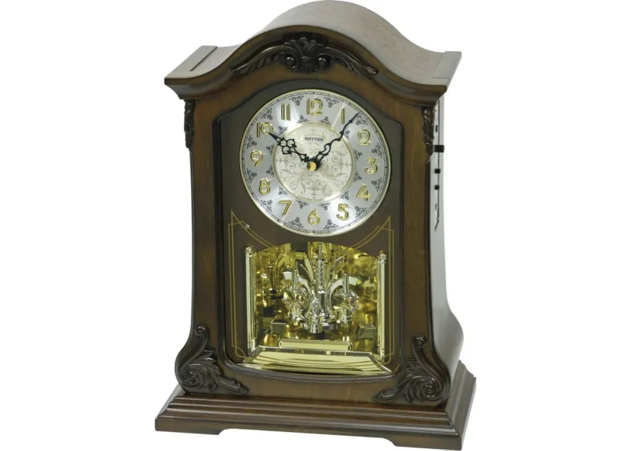 Brown Wood American Pride Musical Mantel Clock