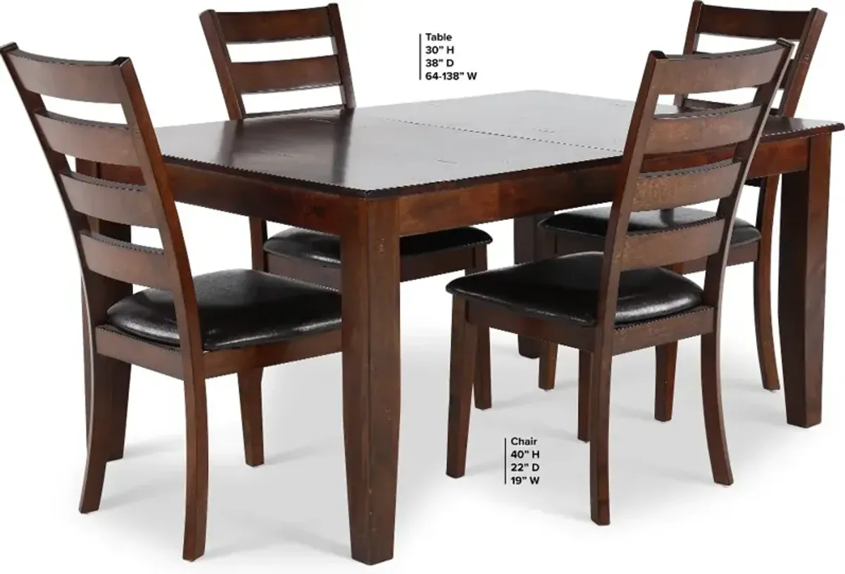 Kona Brown 5 Piece Expanding Dining Set