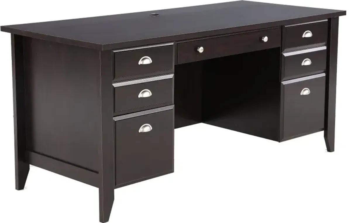 Shoal Creek Dark Brown Executive Office Desk