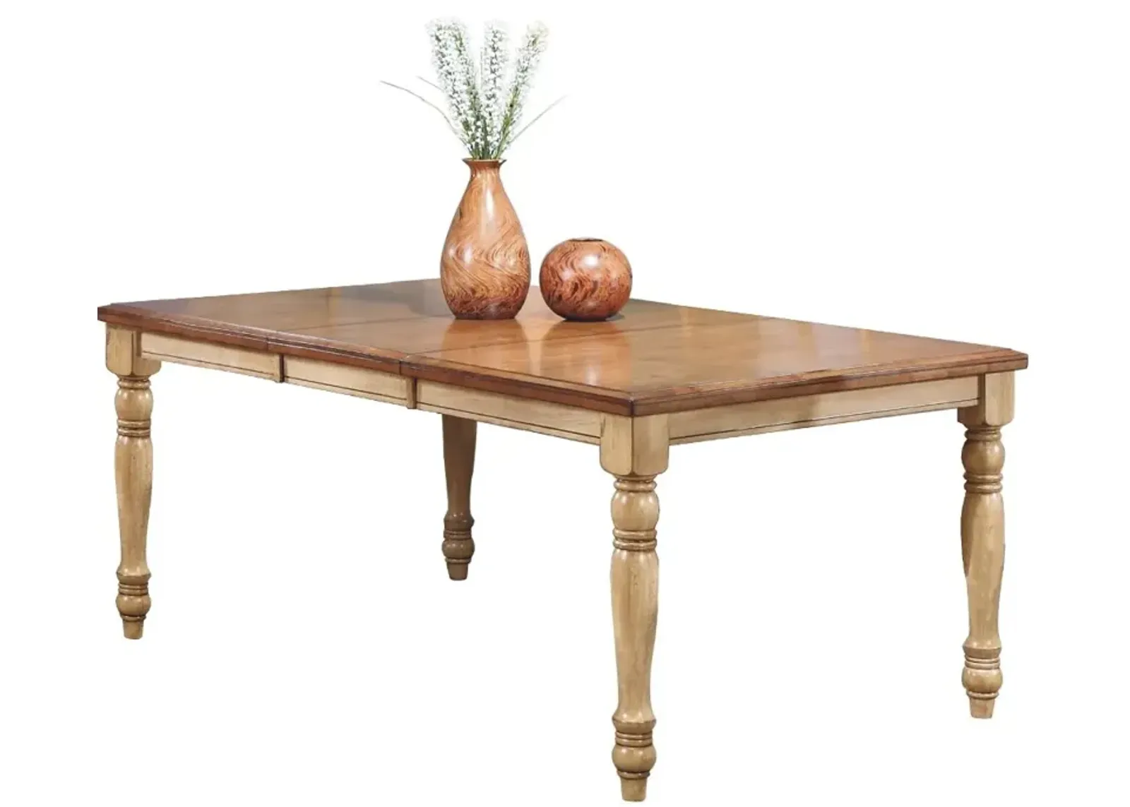 Quails Run Light Brown Two Tone Dining Room Table