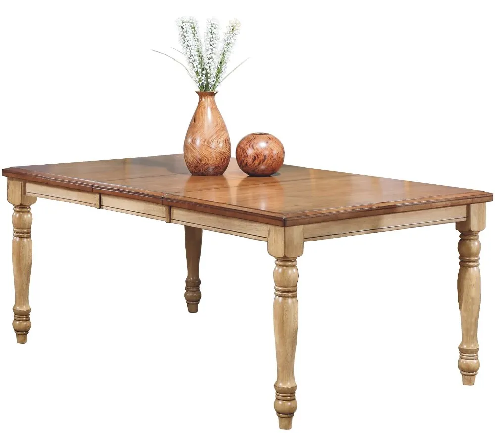 Quails Run Light Brown Two Tone Dining Room Table