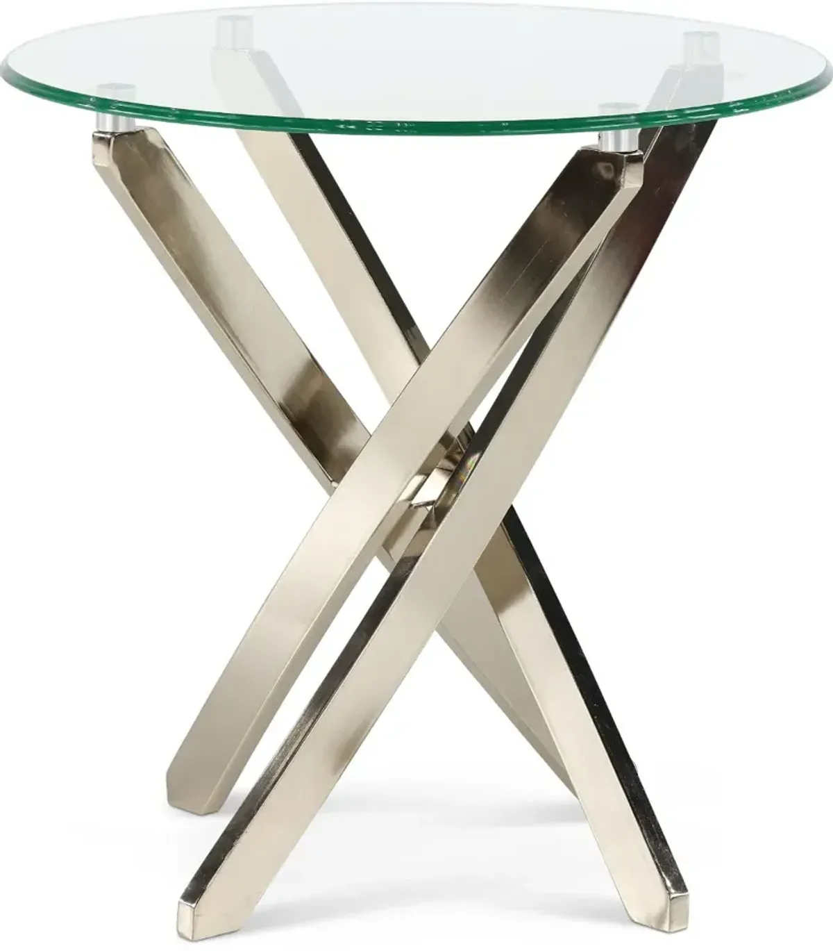 Zila Silver Glass End Table