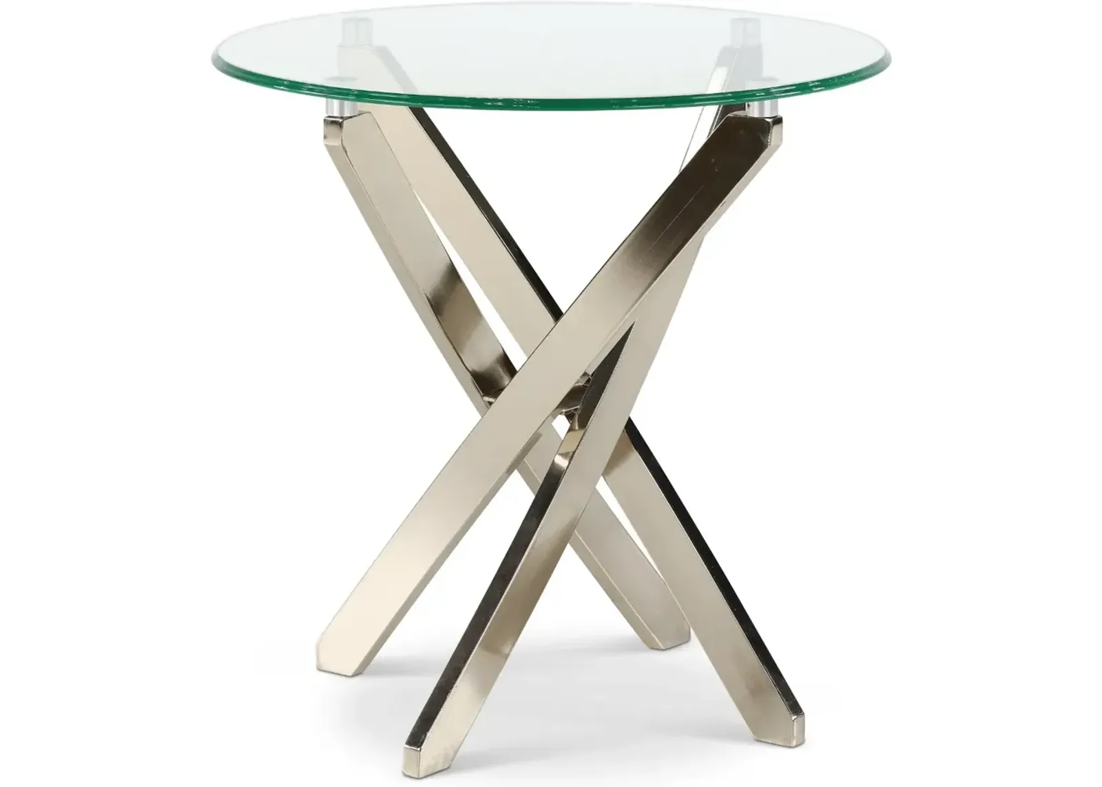 Zila Silver Glass End Table