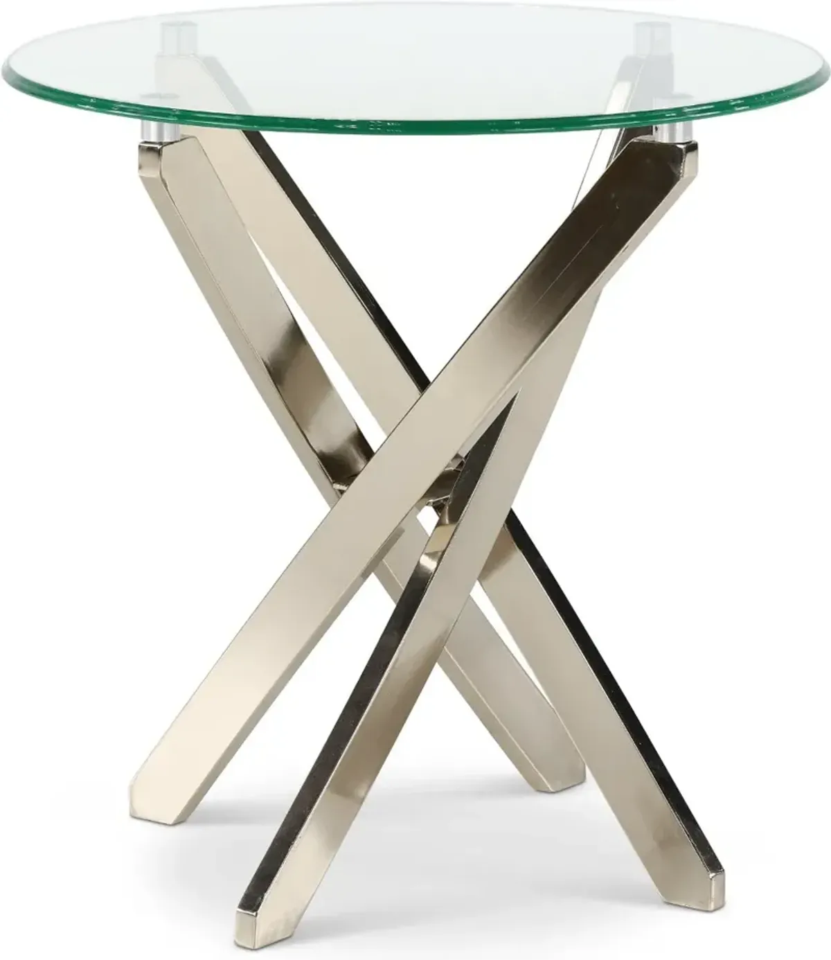 Zila Silver Glass End Table