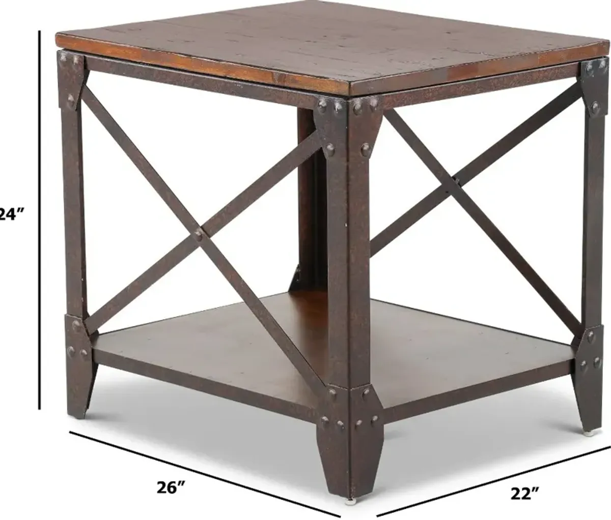 Pinebrook Rustic Pine End Table