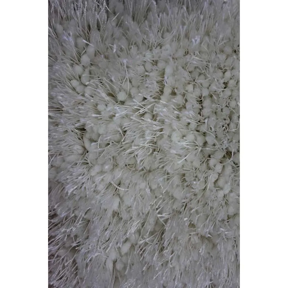 Viscose 5 x 7 White Area Rug