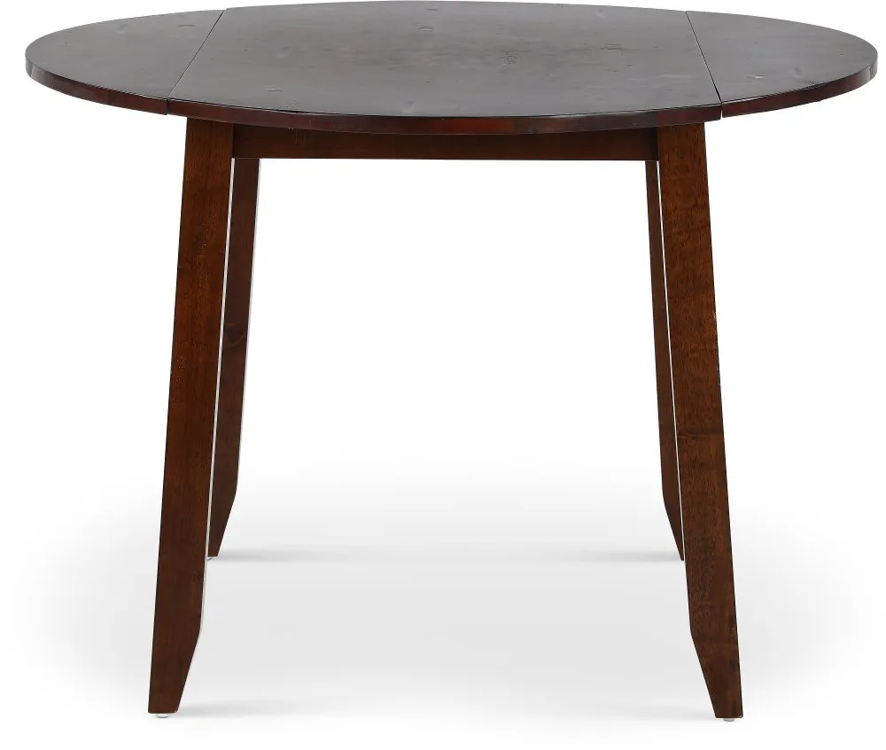 Kona Brown Drop Leaf Round Dining Table