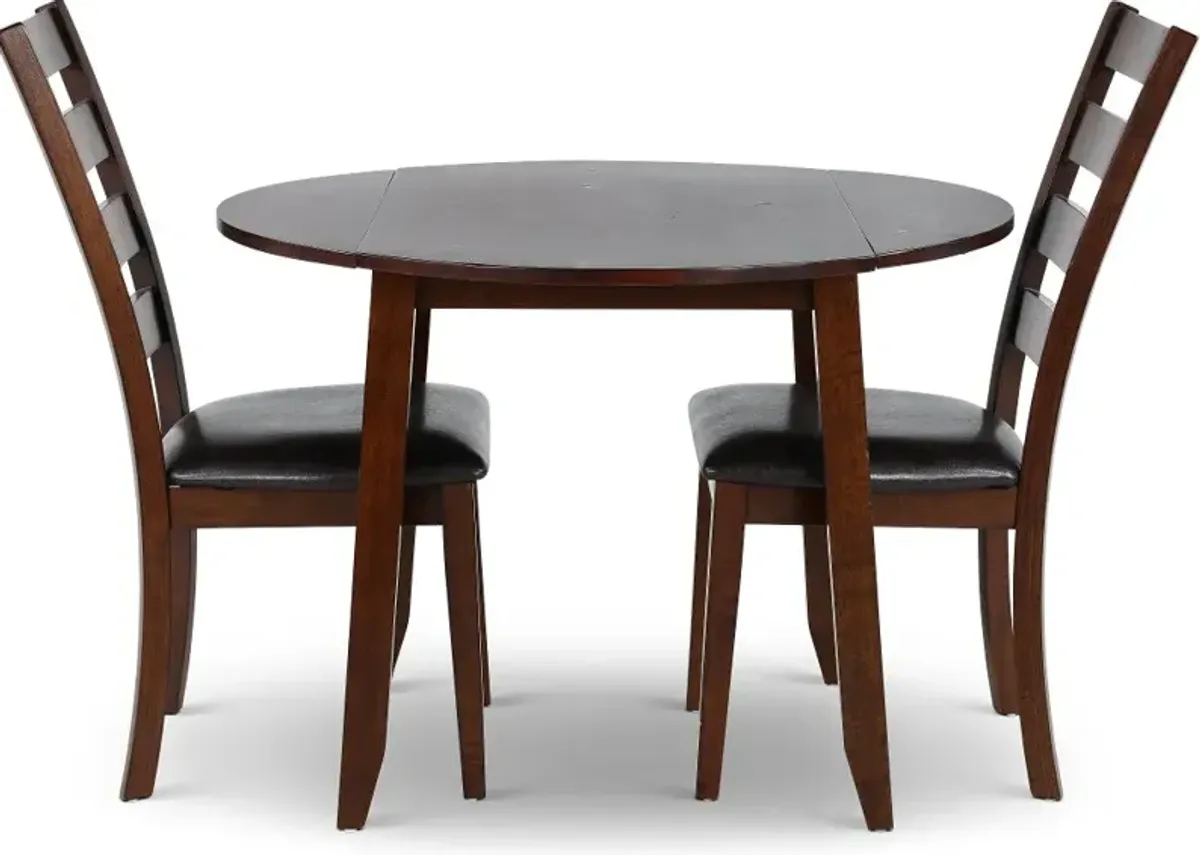 Kona Brown Drop Leaf Round Dining Table