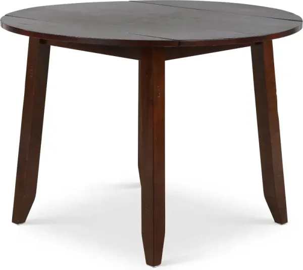 Kona Brown Drop Leaf Round Dining Table