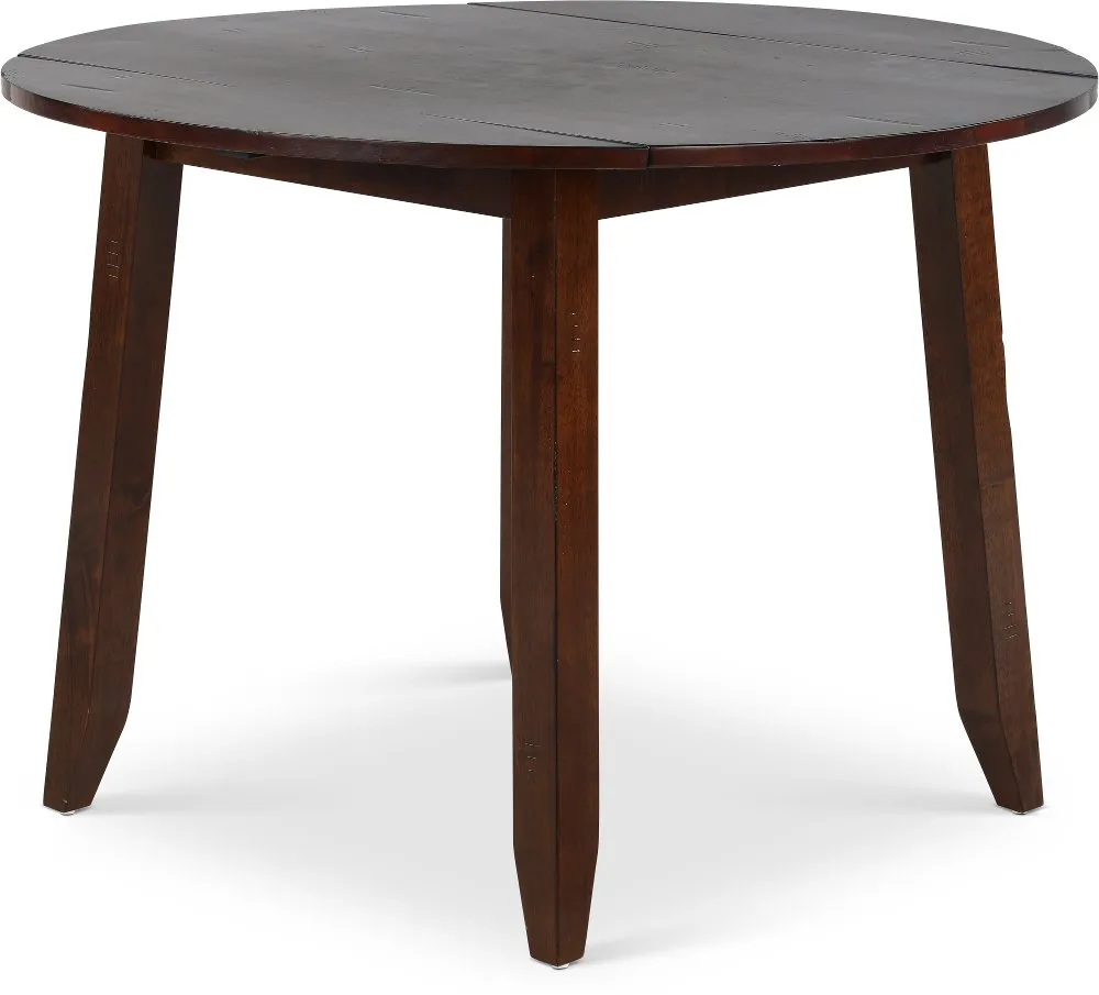 Kona Brown Drop Leaf Round Dining Table