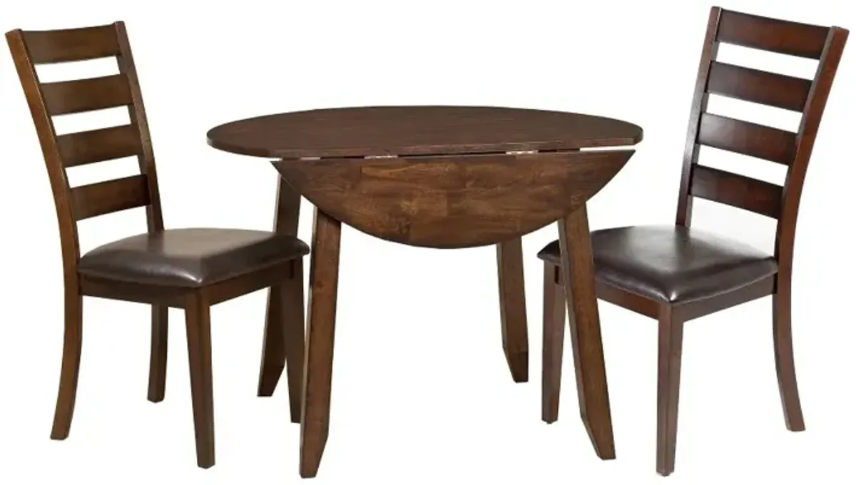 Kona Brown 3 Piece Round Dining Room Set