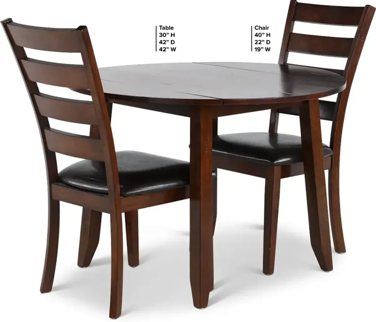 Kona Brown 3 Piece Round Dining Room Set