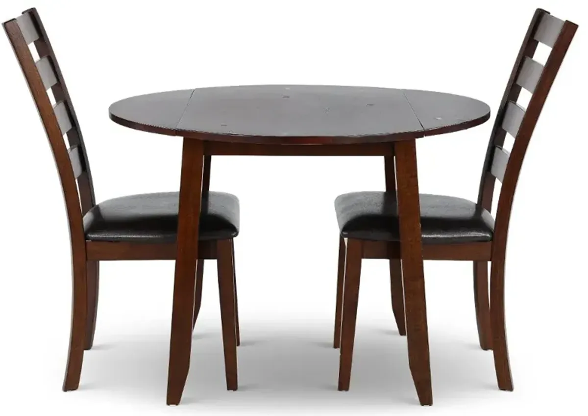 Kona Brown 3 Piece Round Dining Room Set