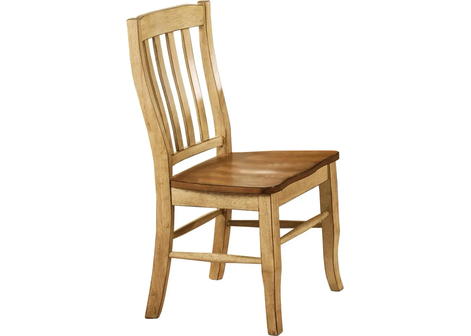 Light Brown Two Tone Slat Back Dining Room Chair - Quails Run...