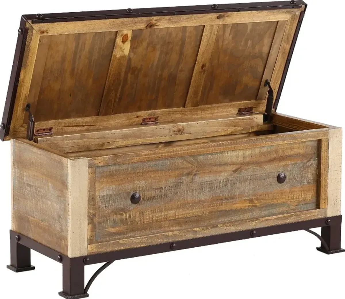 Antique Pine Storage Trunk