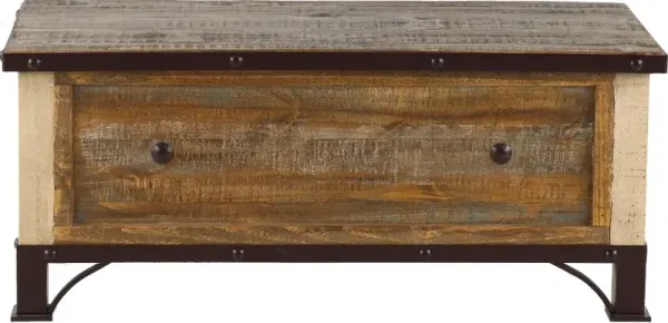 Antique Pine Storage Trunk