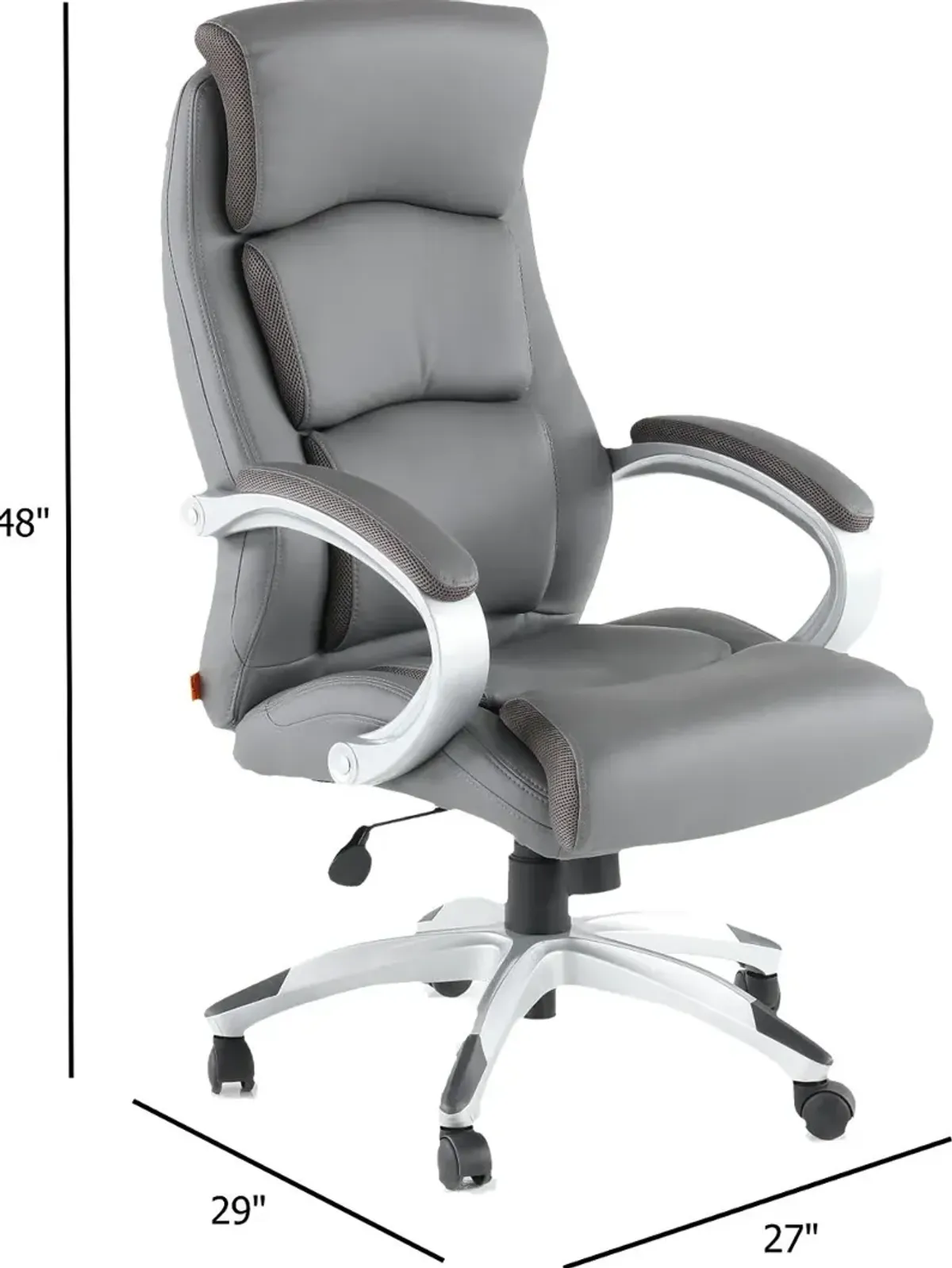 Gray LeatherPlus Executive Office Chair