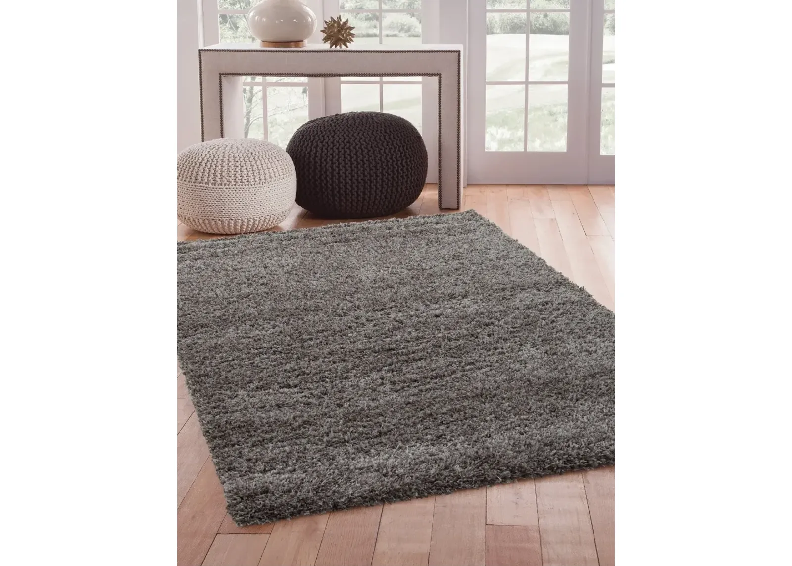 Comfort Shag 5 x 8 Light Gray Area Rug