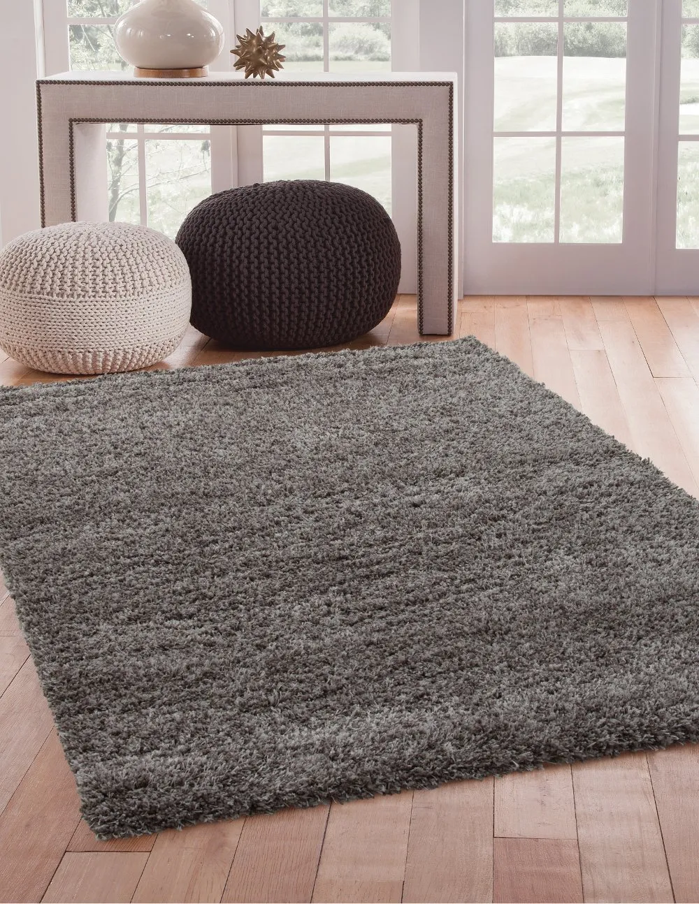 Comfort Shag 5 x 8 Light Gray Area Rug