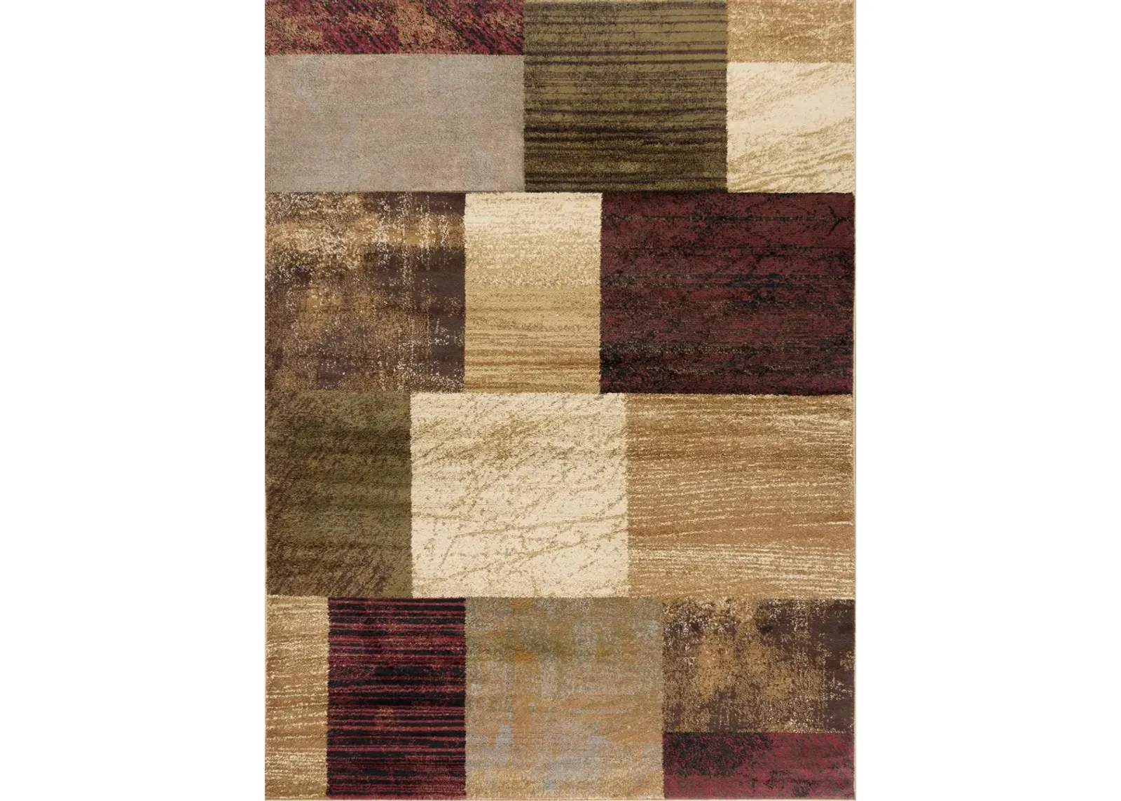 Elegance 8 x 10 Brown, Red, and Green Area Rug