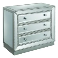 Silver 3 Drawer Mirrored Chest - Elsinore