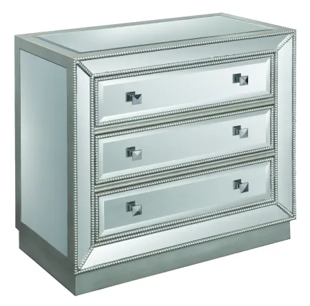 Silver 3 Drawer Mirrored Chest - Elsinore