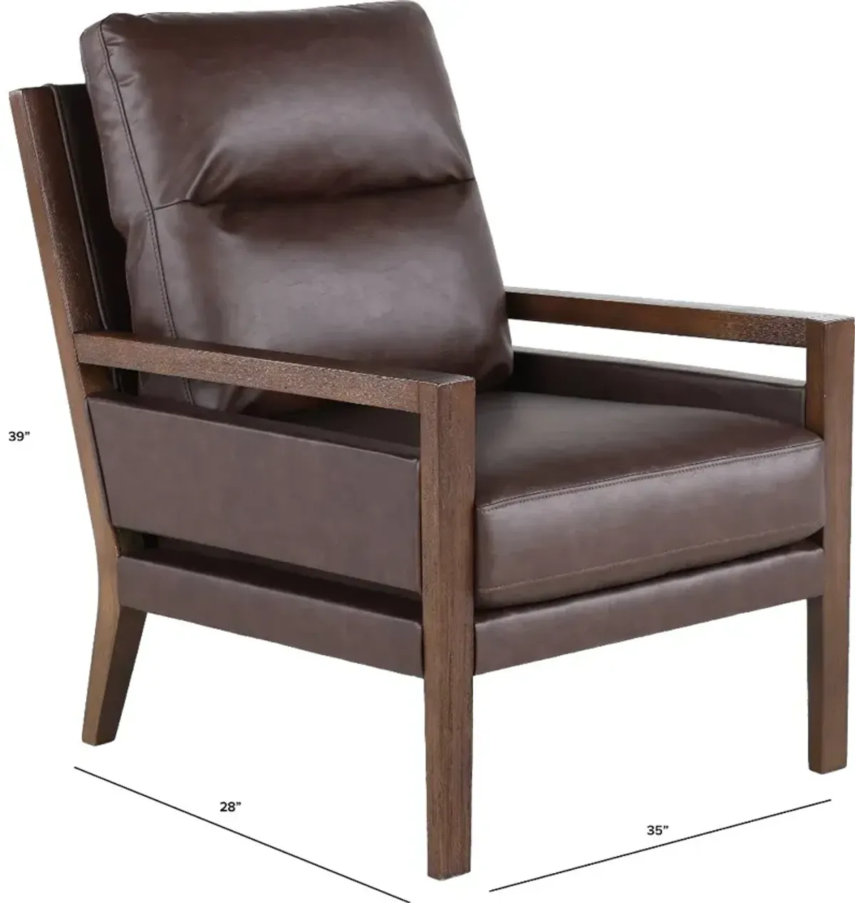 Zoe Walnut Brown Fabric Accent Chair