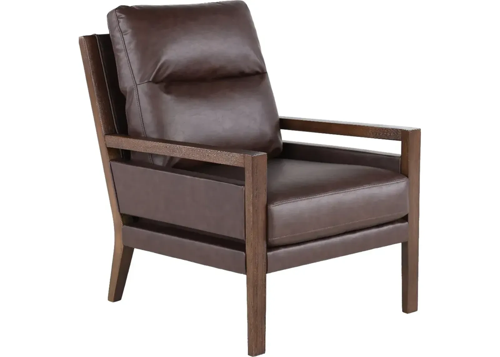 Zoe Walnut Brown Fabric Accent Chair