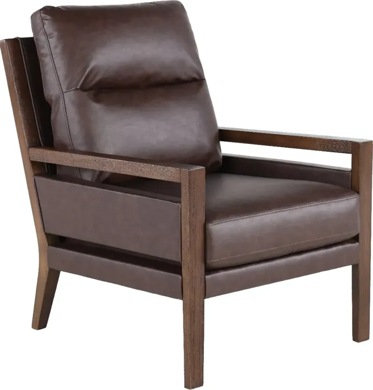 Zoe Walnut Brown Fabric Accent Chair