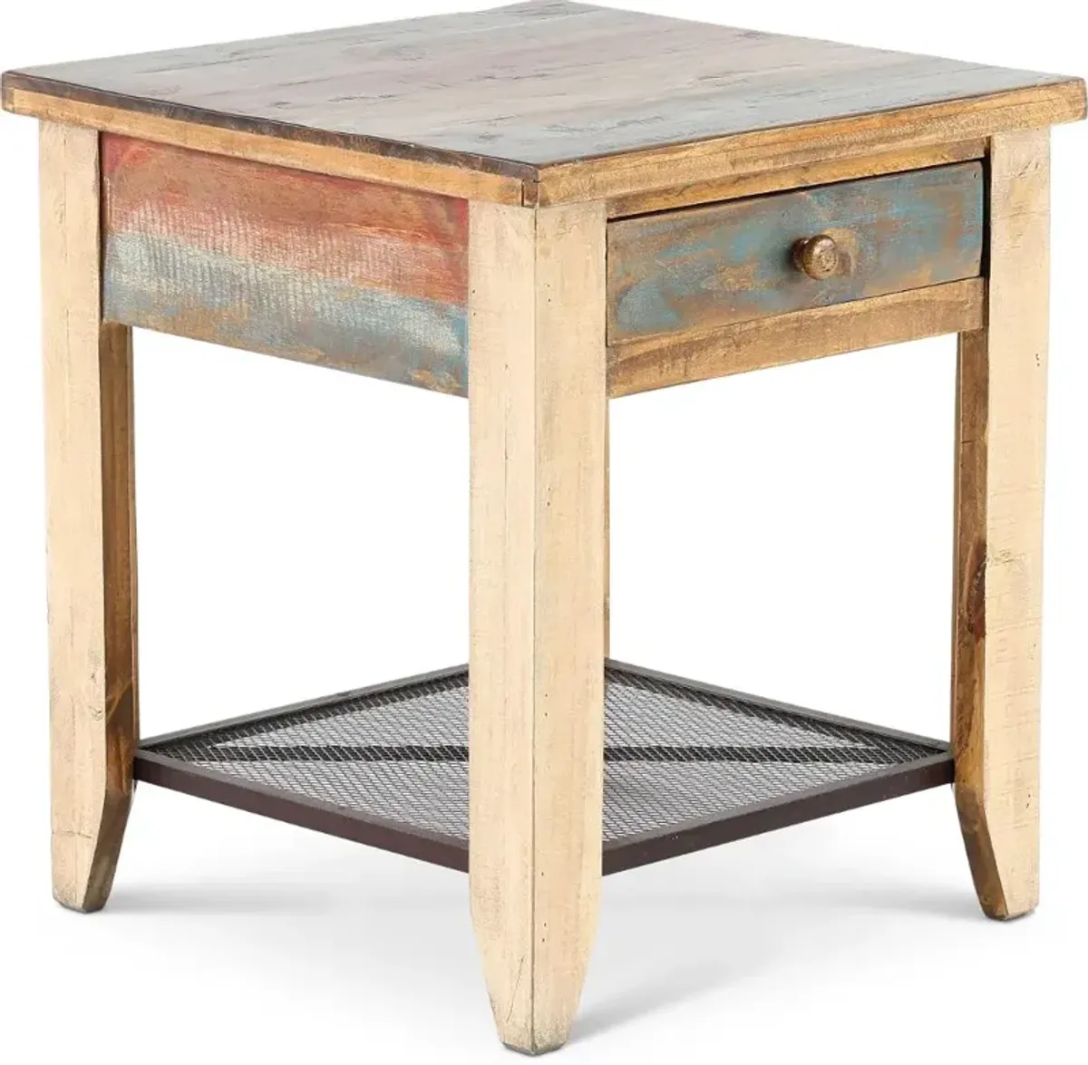 Tanmeron Pine Two Tone Brown End Table