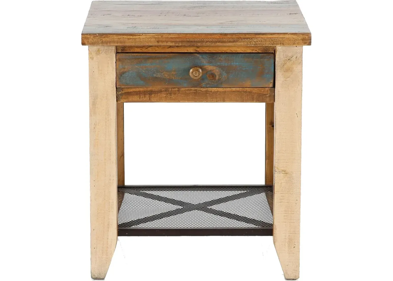 Tanmeron Pine Two Tone Brown End Table