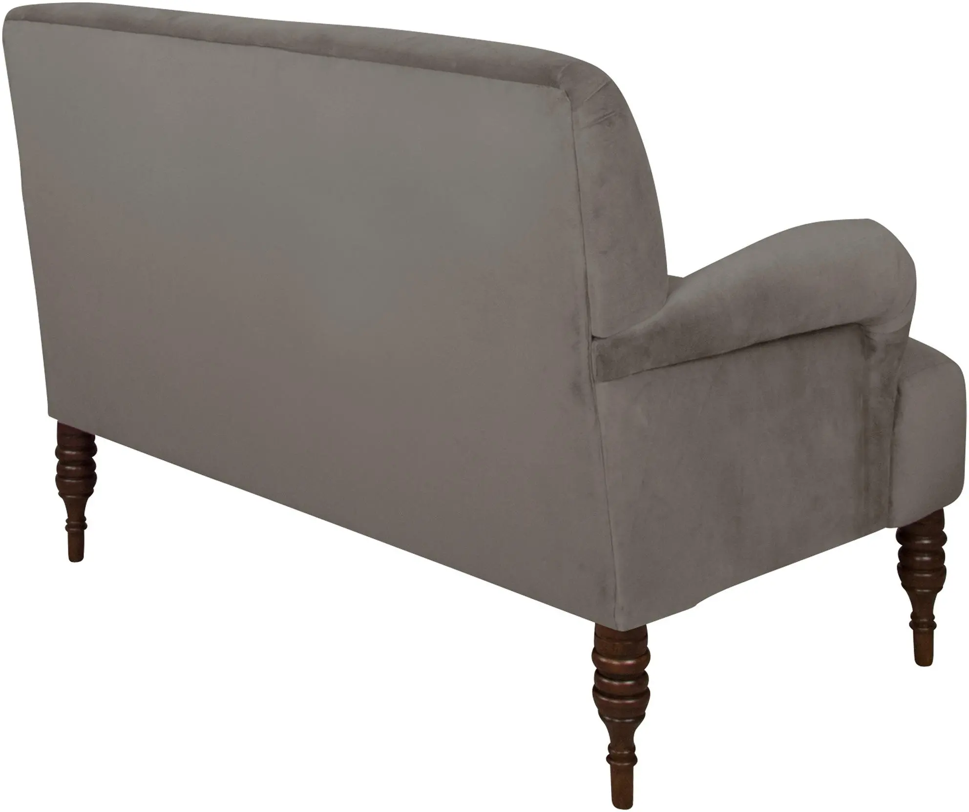 Clara Regal Velvet Smoke Settee- Skyline Furniture