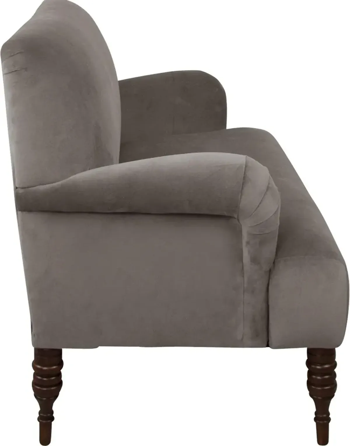 Clara Regal Velvet Smoke Settee- Skyline Furniture