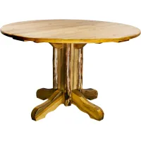 Glacier Country Rustic Wood Round Dining Room Table