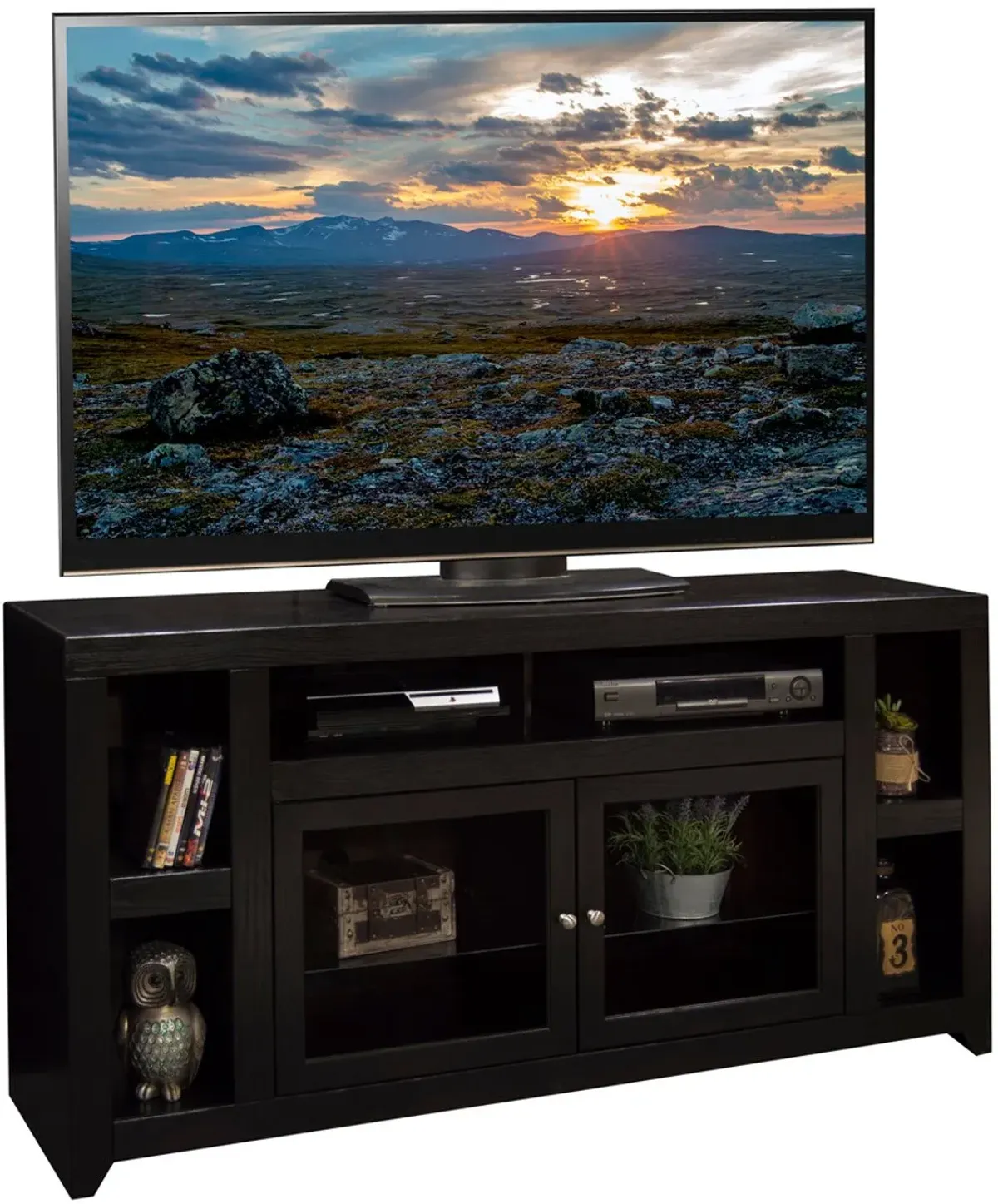 Skyline Black 65" TV Stand