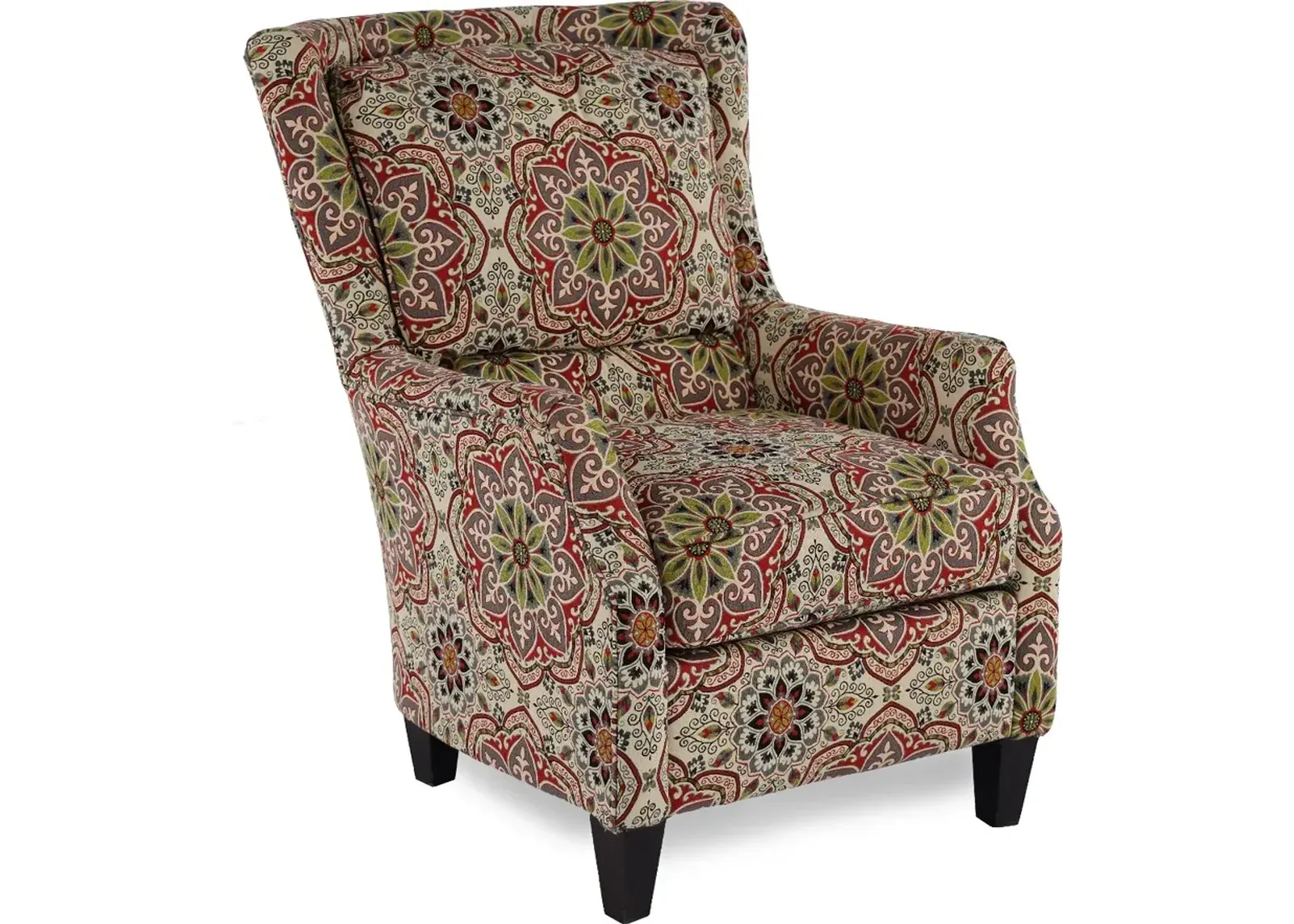 Loren Red and Green Wing Chair