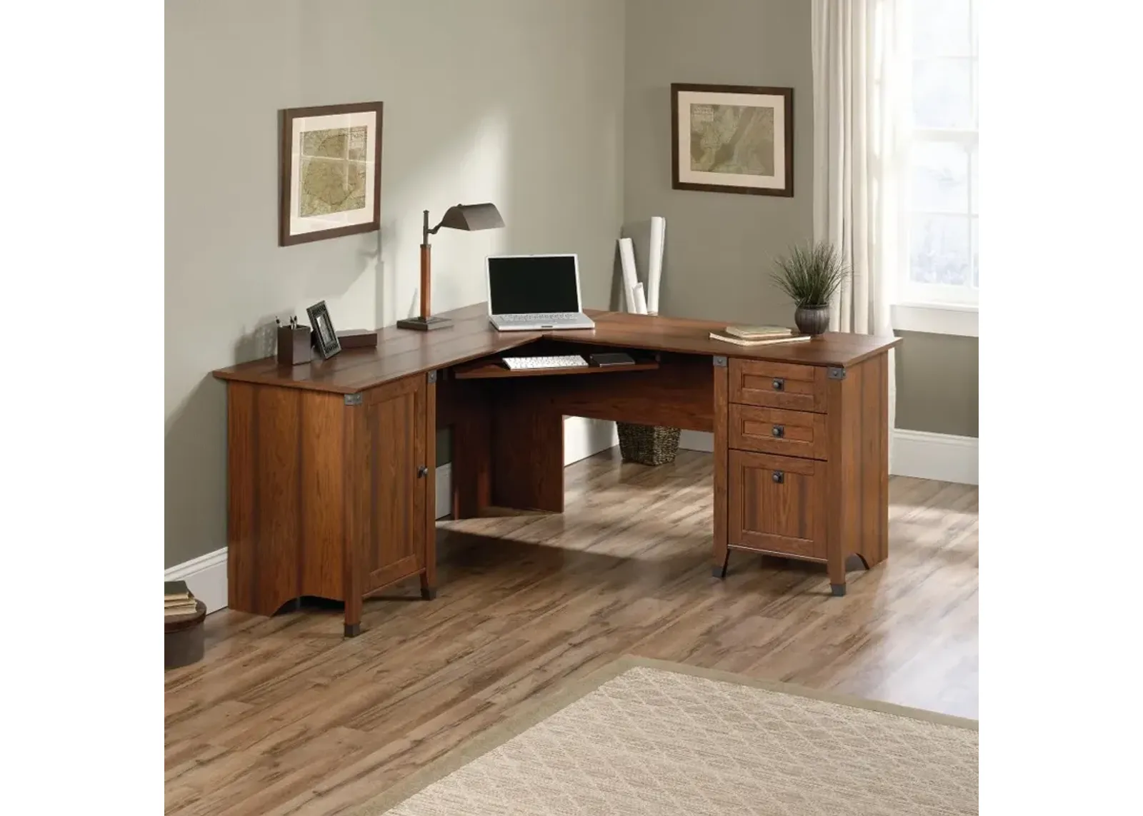 Cherry Corner Computer Desk - Carson Forge