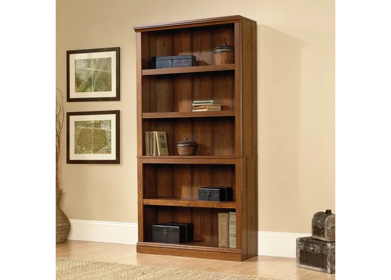 Cherry 5-Shelf Bookcase - Storage