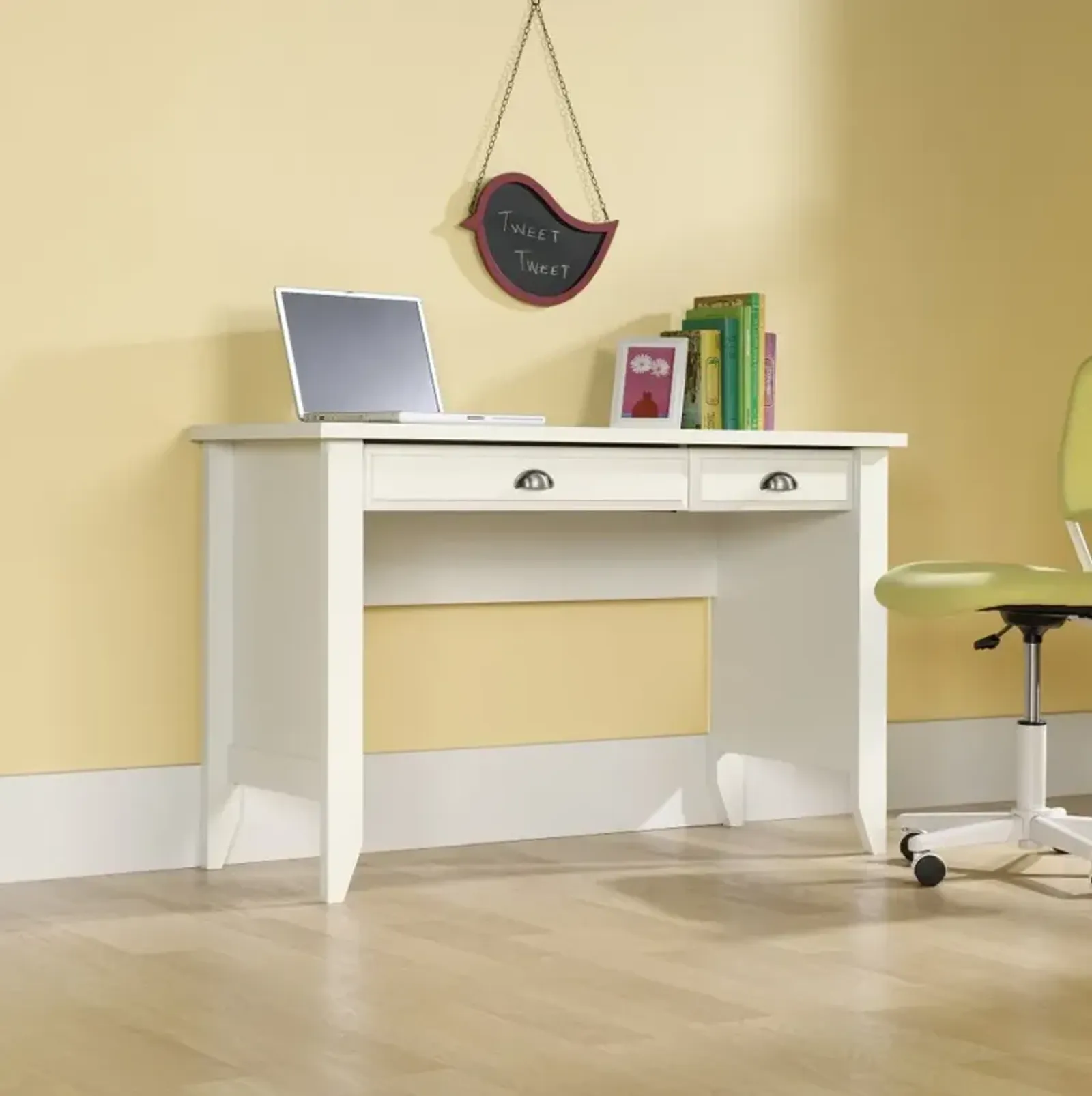 Soft White Computer Desk - Shoal Creek