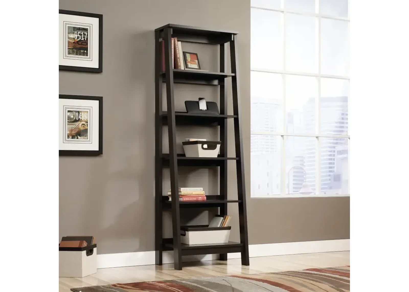 Trestle Jamocha 5-Shelf Bookcase