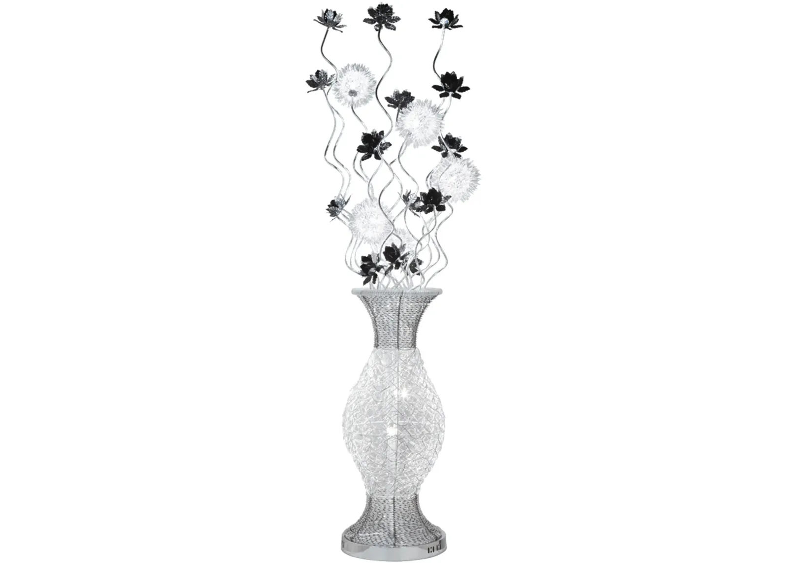 62 Inch Chrome Floral Floor Lamp