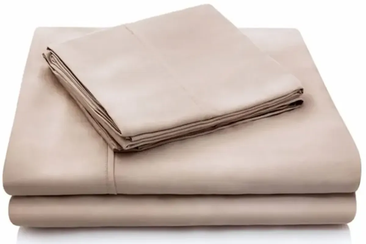 Ecru Split King 5 Piece Sheet Set - Woven Tencel