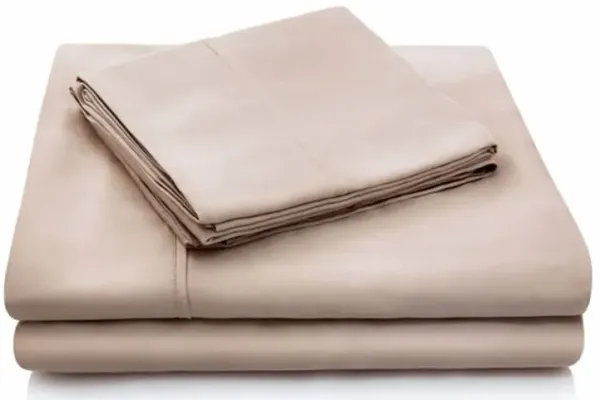 Ecru Split King 5 Piece Sheet Set - Woven Tencel