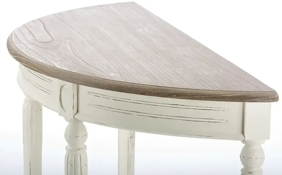 Traditional French White Accent Table - Vologne