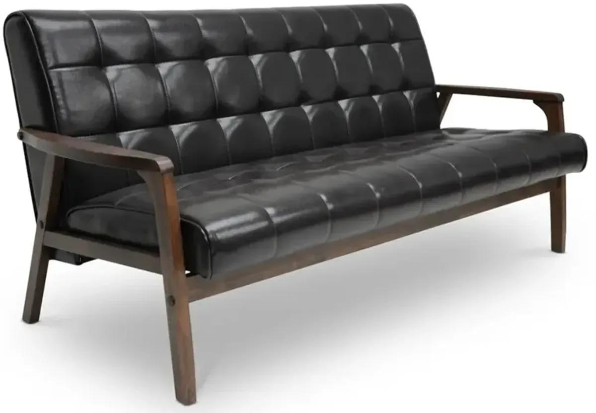 Masterpieces Mid Century Modern Dark Brown Sofa