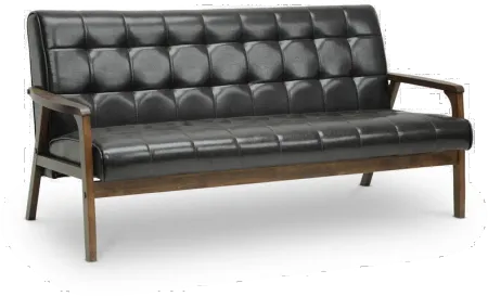 Masterpieces Mid Century Modern Dark Brown Sofa