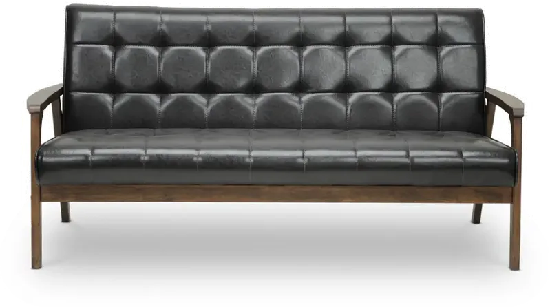 Masterpieces Mid Century Modern Dark Brown Sofa