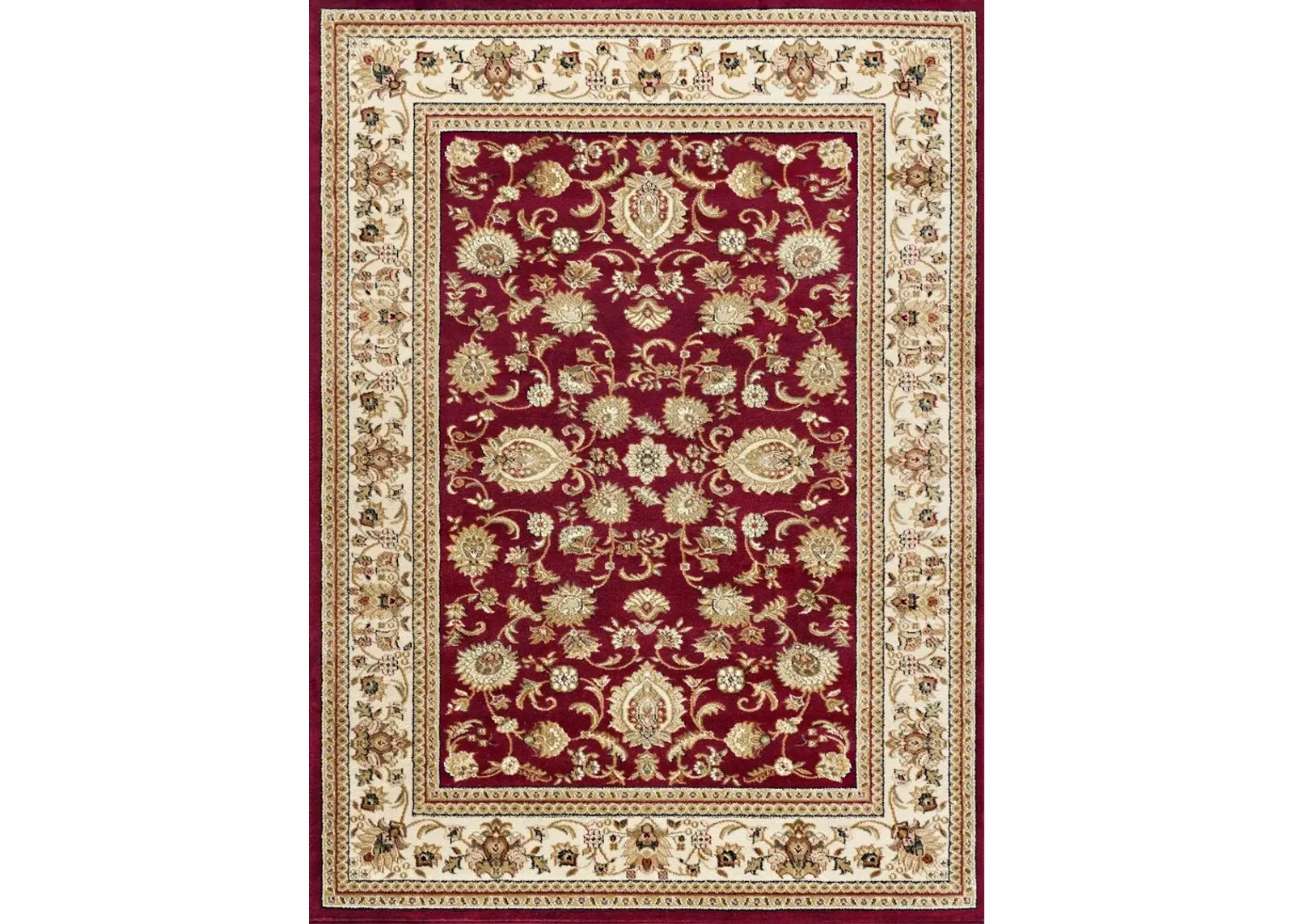 8 x 10 Large Red and Beige Area Rug - Sensation