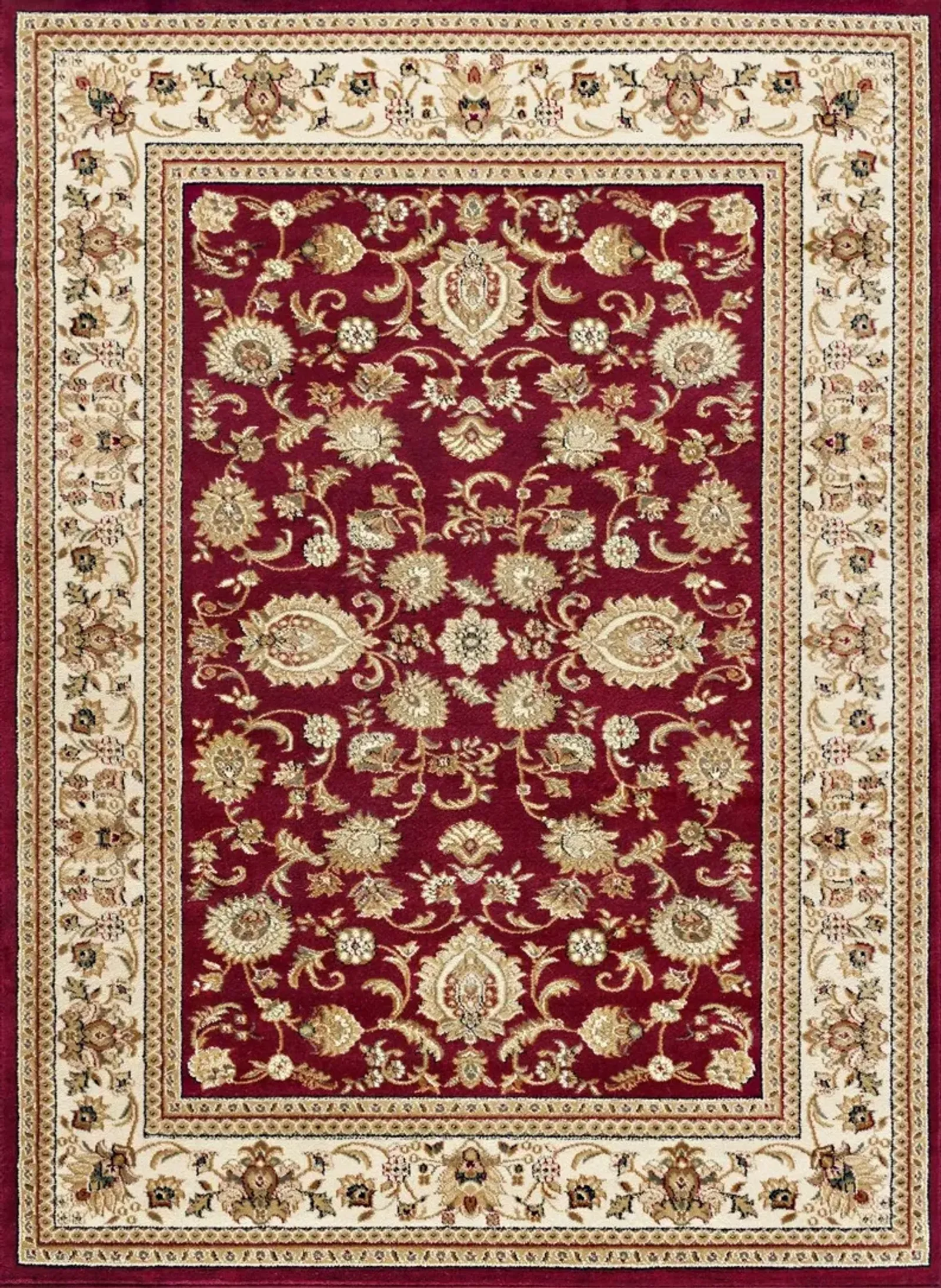 8 x 10 Large Red and Beige Area Rug - Sensation