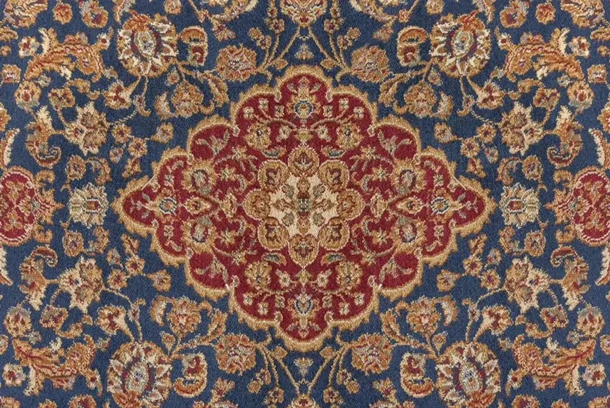 Sensation 8 x 11 Large Navy Blue and Red Area Rug